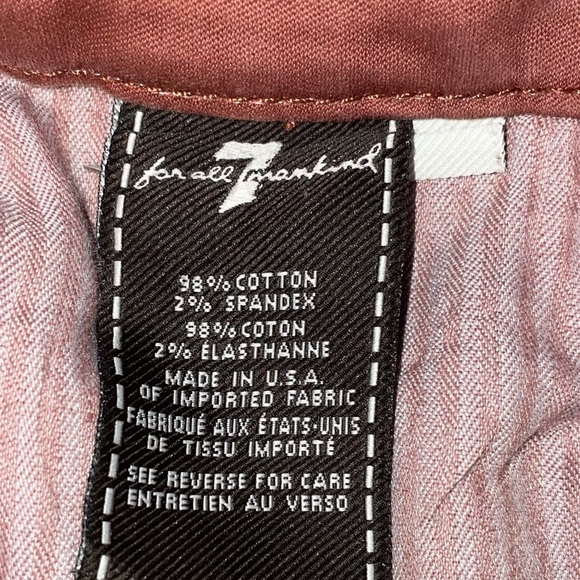 7 for all Mankind dark dusty rose coated skinny jeans Size 26 - Picture 6 of 9